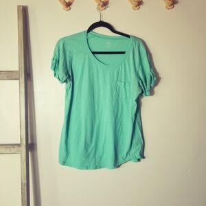 ANA WOMEN'S LIGHT GREEN POCKET TEE SIZE LARGE